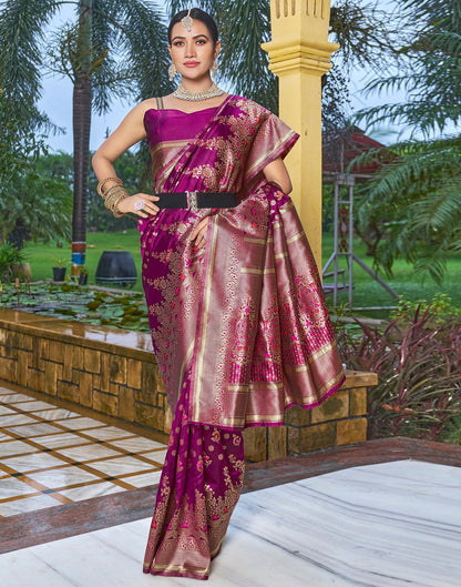 Magenta Silk Weaving Saree