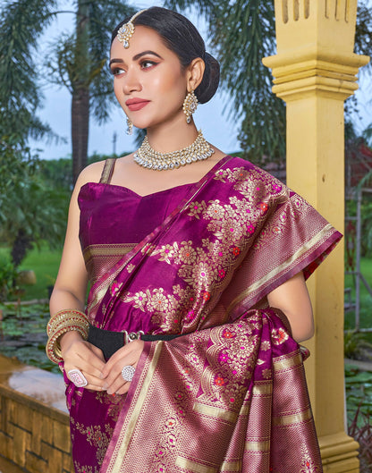 Magenta Silk Weaving Saree
