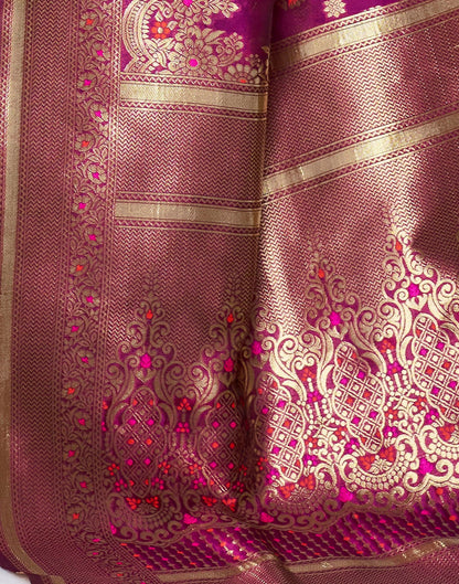 Magenta Silk Weaving Saree