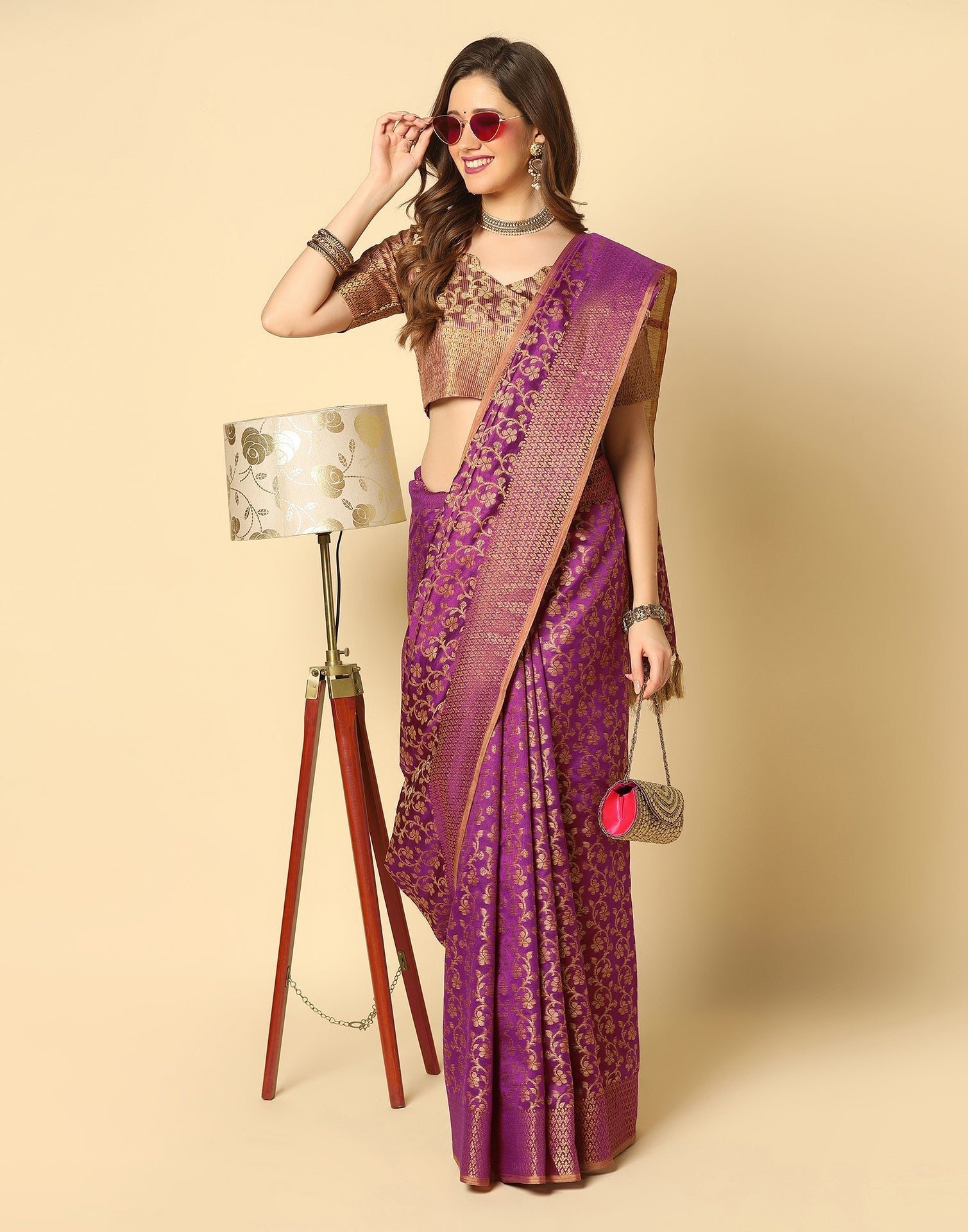 Wine Banarasi Silk Saree | Sudathi