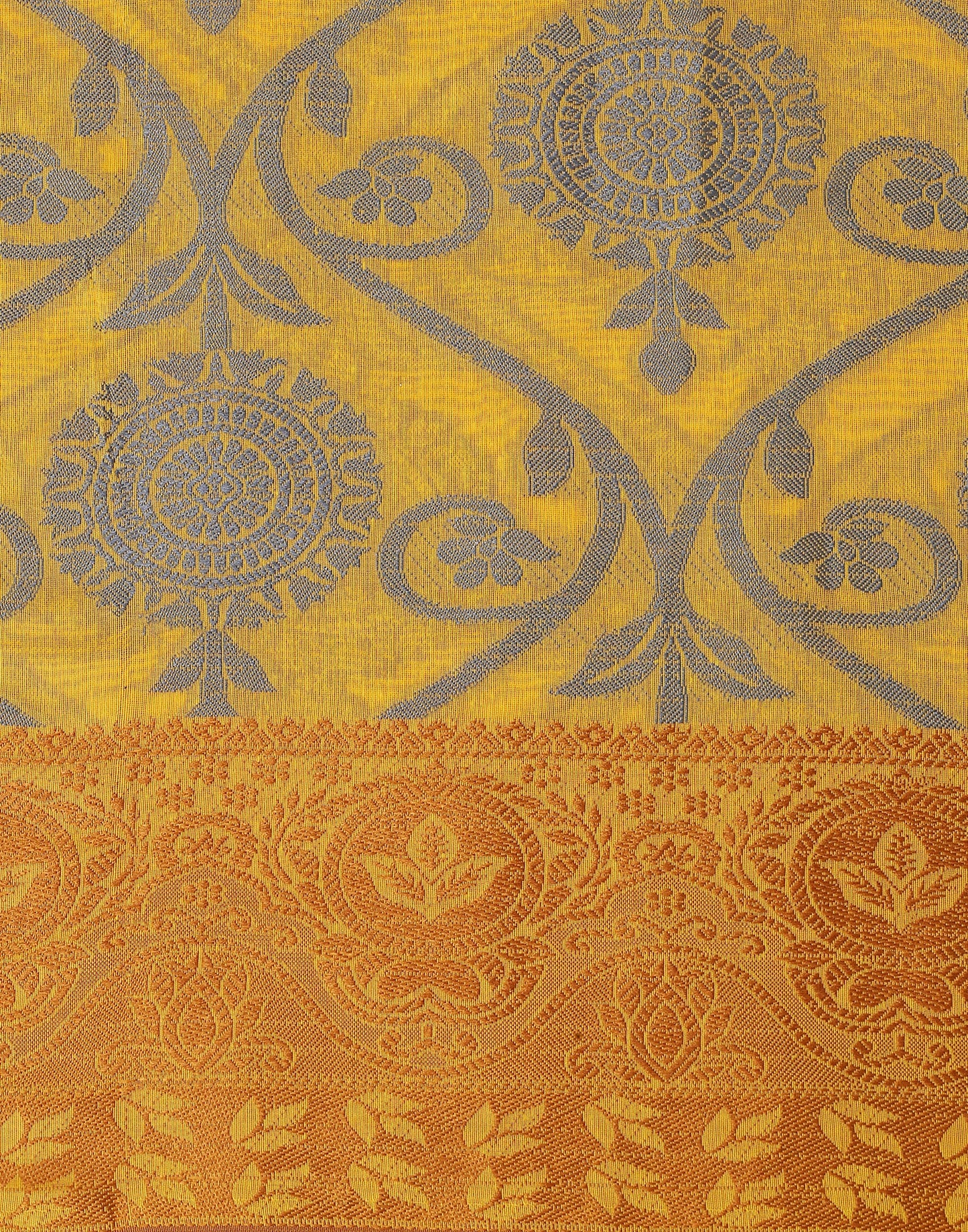 Mustard Yellow Silk Weaving Saree