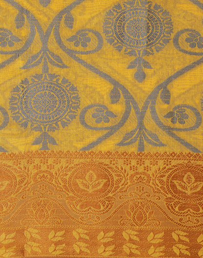 Mustard Yellow Silk Weaving Saree