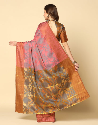 Light Pink Silk Weaving Saree