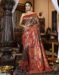 Dark Brown Banarasi Silk Saree | Leemboodi