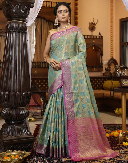 Green Banarasi Silk Saree | Leemboodi