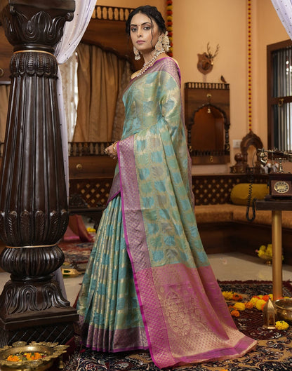 Green Banarasi Silk Saree | Leemboodi