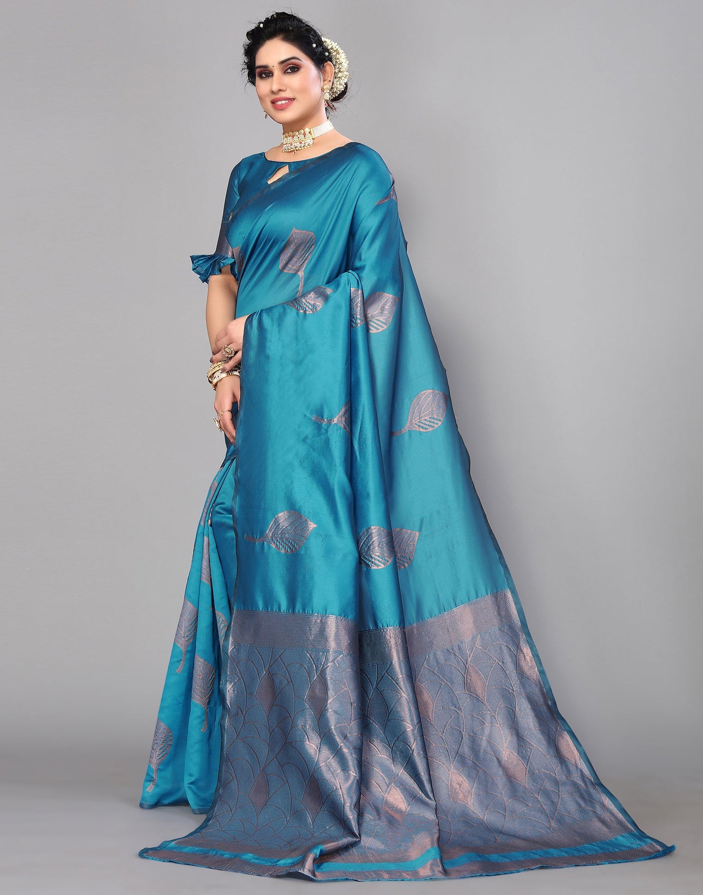Blue Silk Weaving Saree