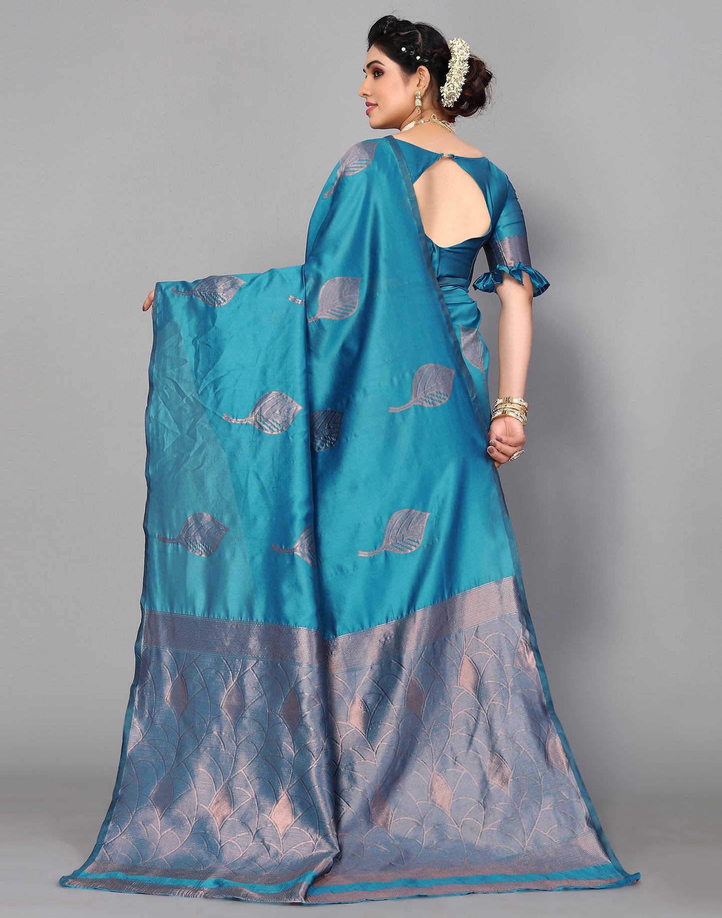 Blue Silk Weaving Saree