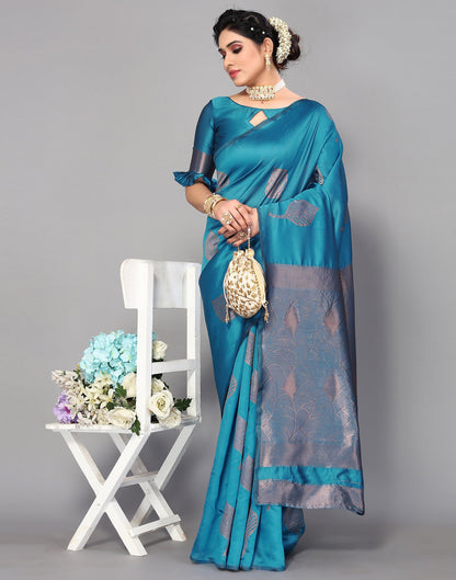 Blue Silk Weaving Saree