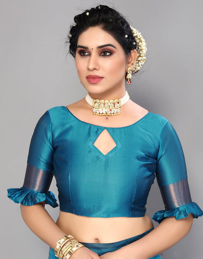 Blue Silk Weaving Saree