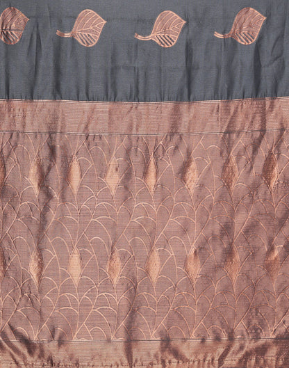 Grey Banarasi Silk Saree | Leemboodi