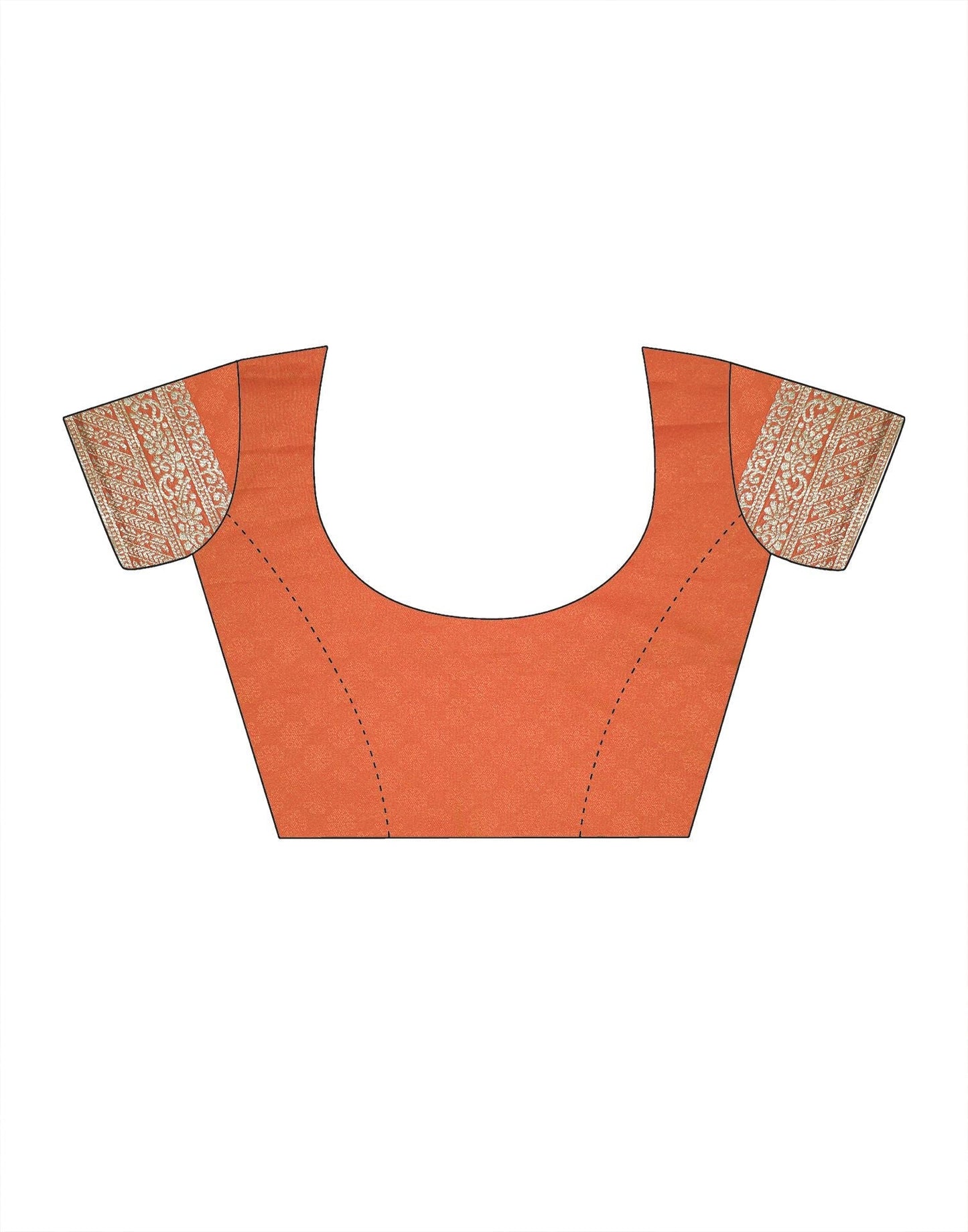 Light Orange Banarasi Silk Saree | Leemboodi