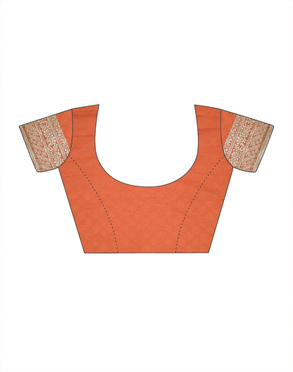 Light Orange Banarasi Silk Saree | Leemboodi