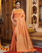 Light Orange Banarasi Silk Saree | Leemboodi