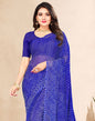 Navy Blue Printed Chiffon Saree | Leemboodi