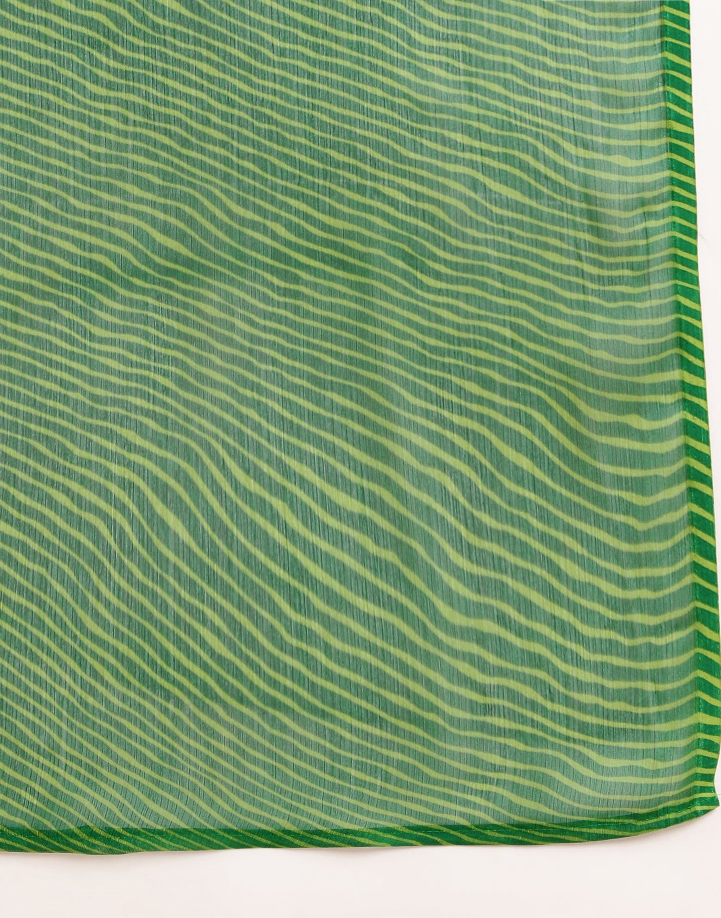 Green Chiffon Leheriya Printed Saree