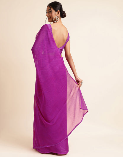 Purple Chiffon Leheriya Printed Saree