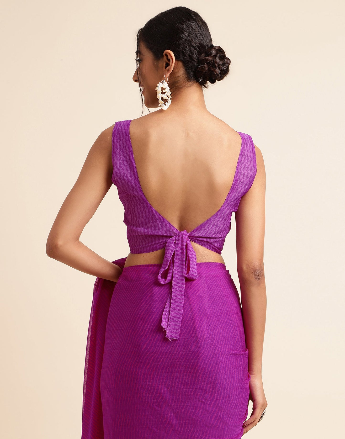 Purple Chiffon Leheriya Printed Saree