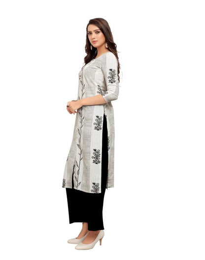 Off White Printed Cotton Kurti | Sudathi