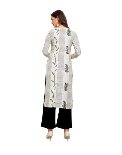 Off White Printed Cotton Kurti | Sudathi