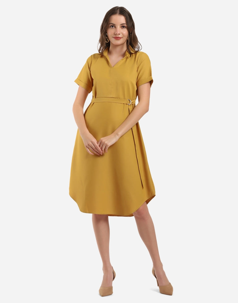 Mustard Flared Dress | Sudathi