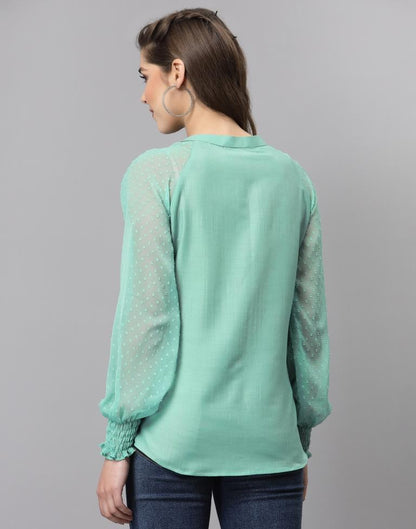 Sea Green Raglan Sleeve Top | Sudathi