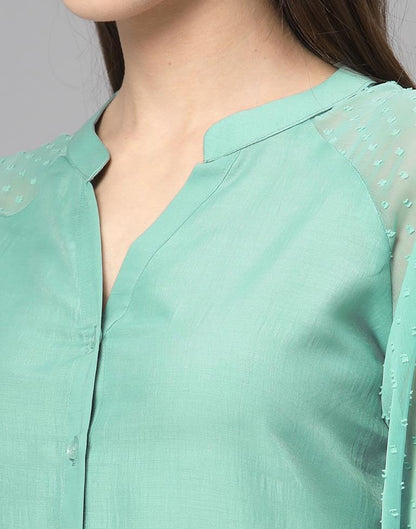 Sea Green Raglan Sleeve Top | Sudathi
