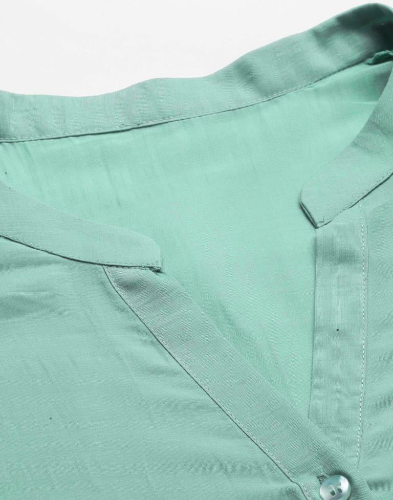 Sea Green Raglan Sleeve Top | Sudathi