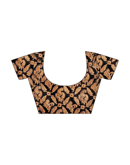 Black Plain Pre-draped Saree | Sudathi