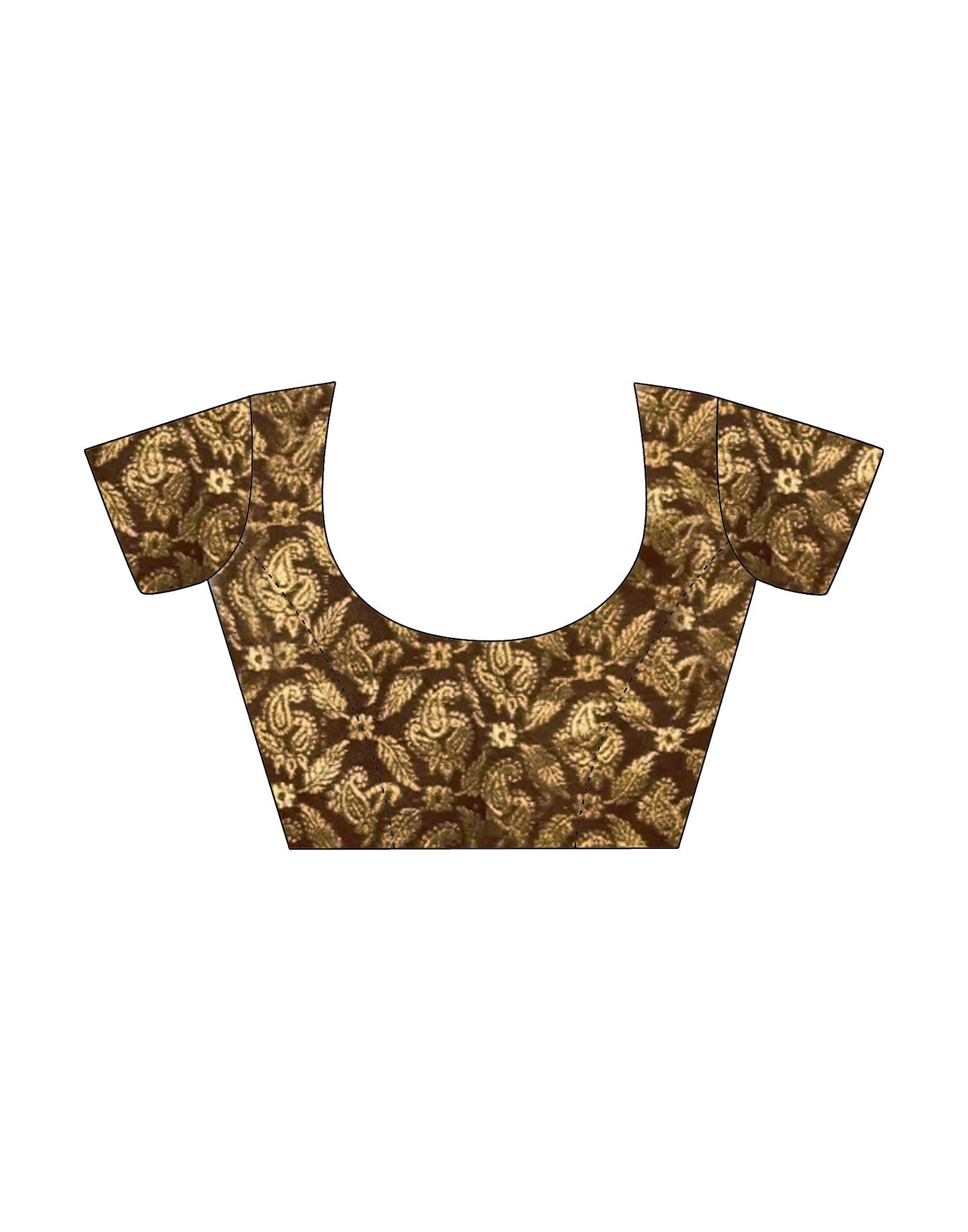 Brown Plain Pre-draped Saree | Sudathi