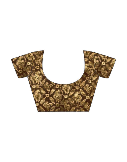 Brown Plain Pre-draped Saree | Sudathi