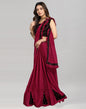 Maroon Plain Pre-draped Saree | Sudathi