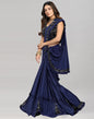 Blue Plain Pre-draped Saree | Leemboodi