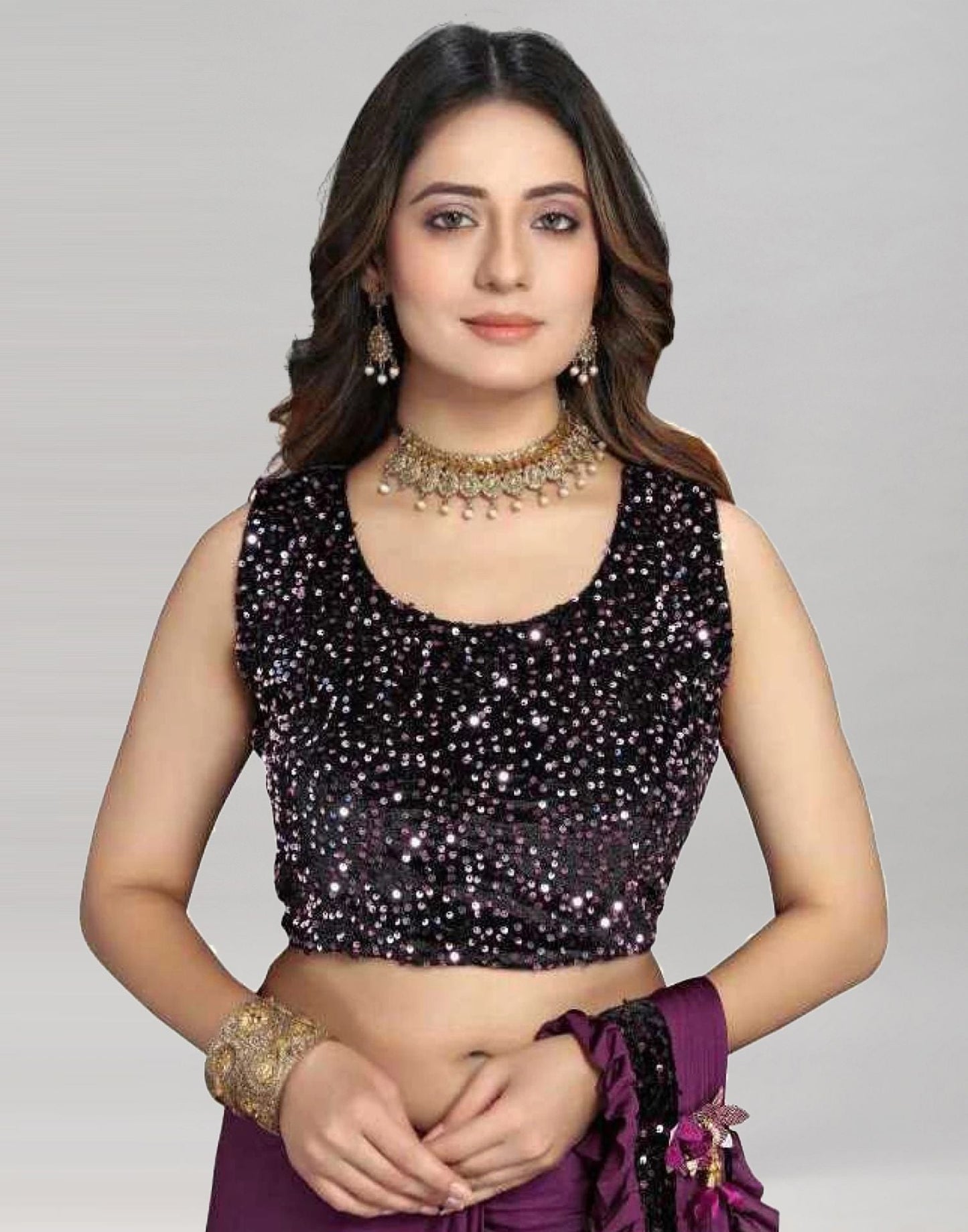 Wine Plain Pre-draped Saree | Leemboodi