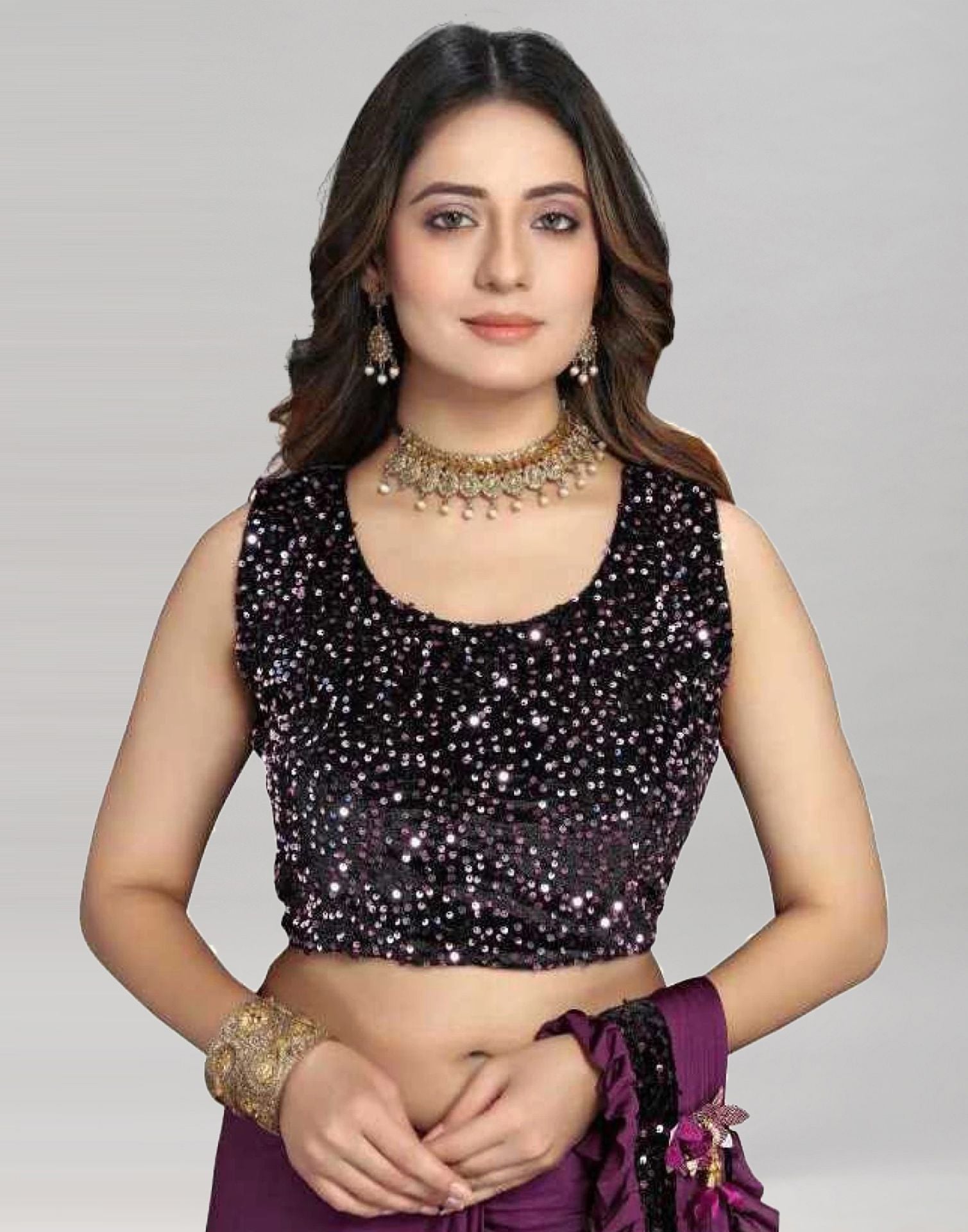 Wine Plain Pre-draped Saree | Leemboodi