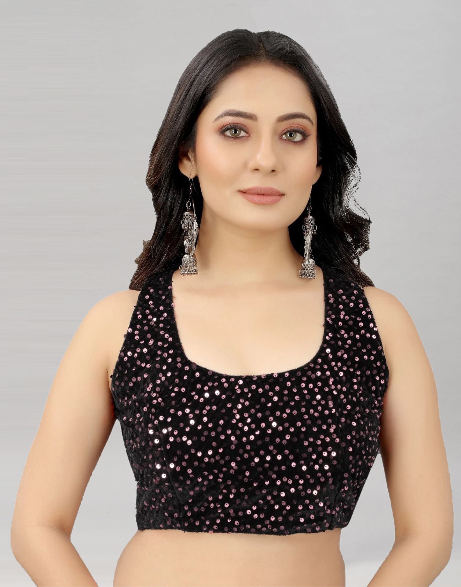 Light Pink Plain Pre-draped Saree | Leemboodi