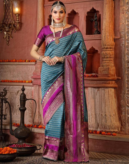 Still Blue Silk Saree | Sudathi