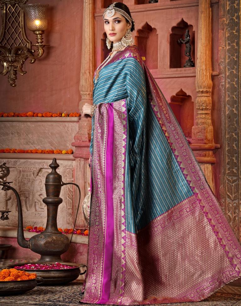Still Blue Silk Saree | Sudathi