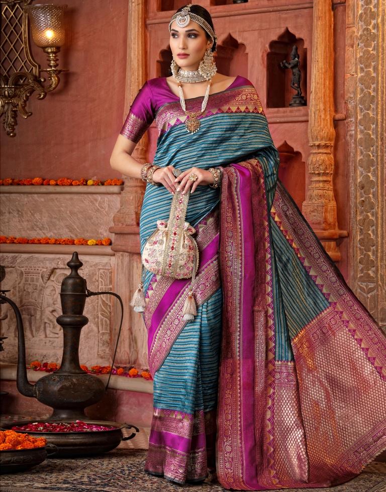 Still Blue Silk Saree | Sudathi