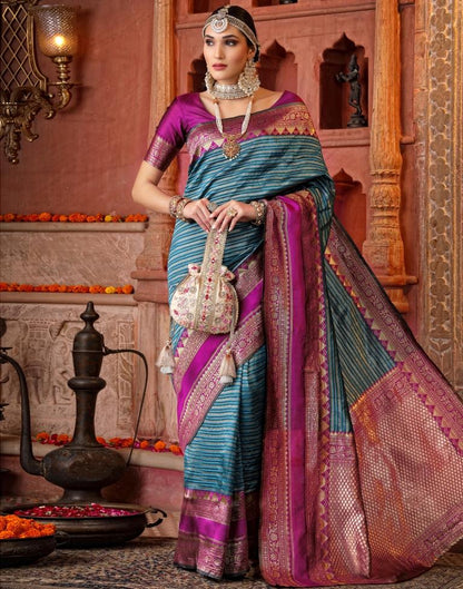 Still Blue Silk Saree | Sudathi