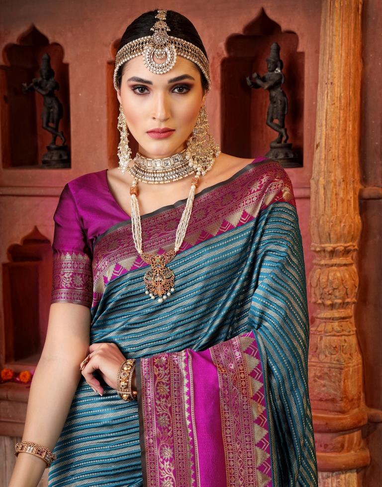 Still Blue Silk Saree | Sudathi