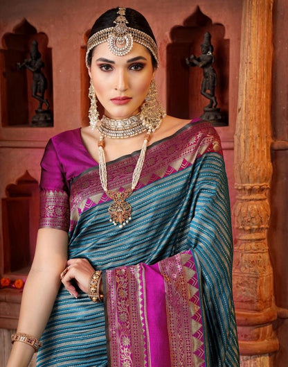 Still Blue Silk Saree | Sudathi