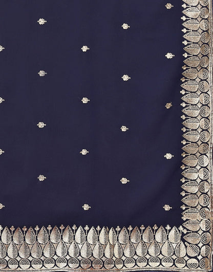 Blue Embroidery Saree | Leemboodi