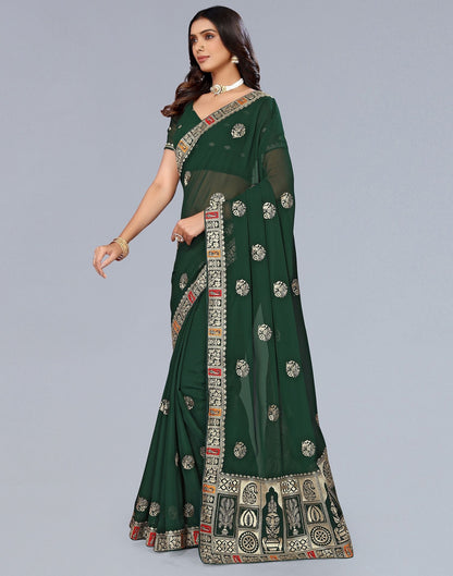 Green Embroidery Saree | Leemboodi