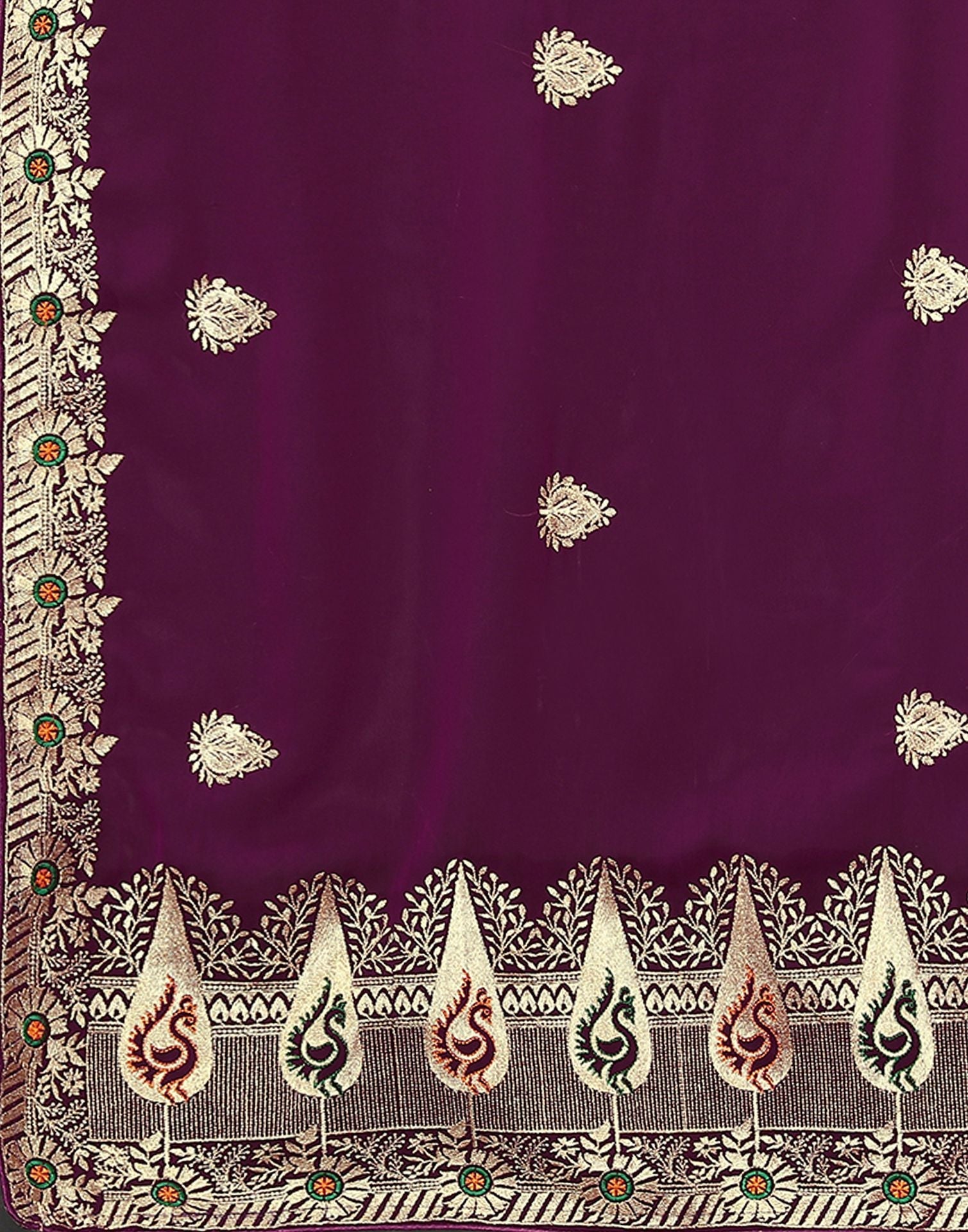 Wine Embroidery Saree | Leemboodi