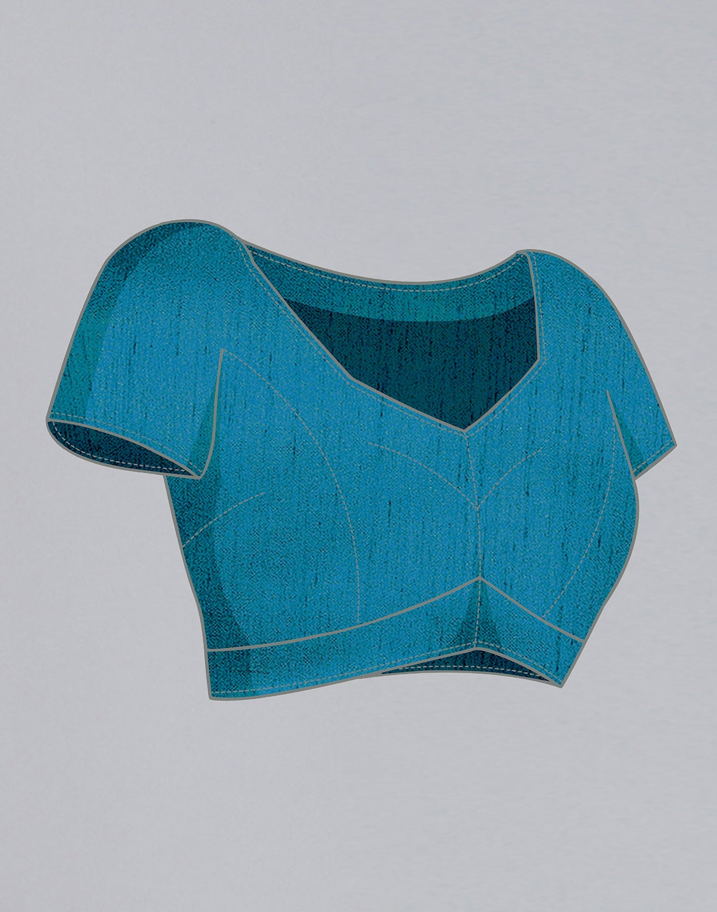 Blue Net Embroidery Saree