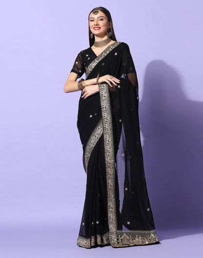Black Embroidery Saree | Leemboodi
