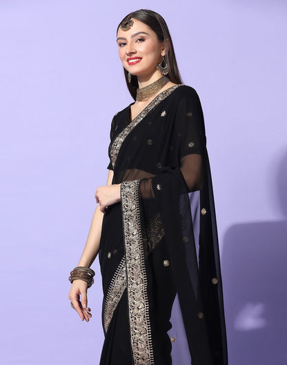 Black Embroidery Saree | Leemboodi