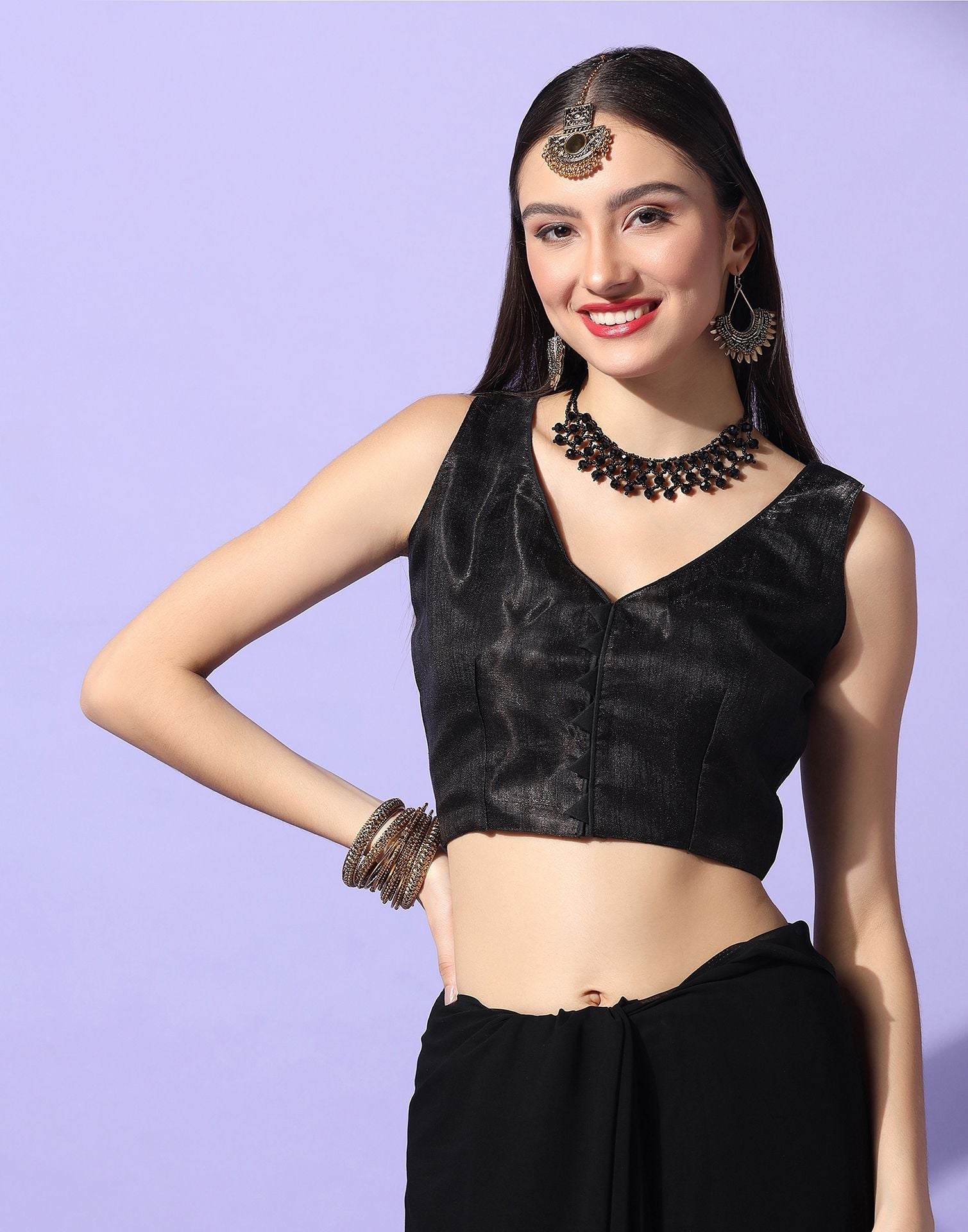 Black Embroidery Saree | Leemboodi