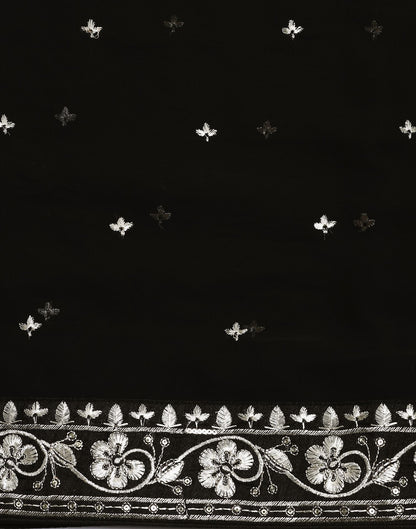 Black Embroidery Saree | Leemboodi